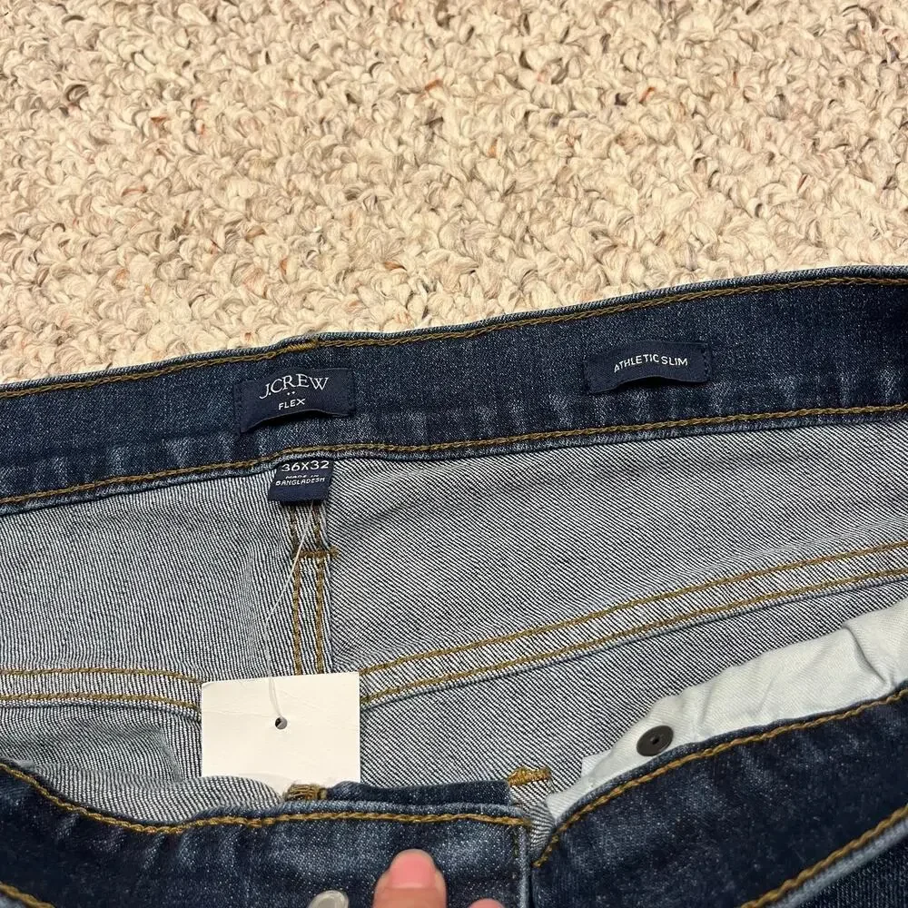NEW J Crew Athletic Slim Fit Jeans Signature Flex 36x32 Denim Normcore Casual